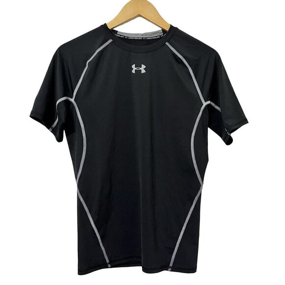 Under Armour HeatGear Compression T-Shirt Size M Black Athletic Gym Men's - Picture 1 of 6